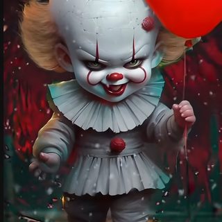 a creepy clown holding a red balloon Wrecking Ball Halloween 4k Horror 3d, Scary Cartoon Gif, Chucky Live, Animated Art The Clown, dark slate gray