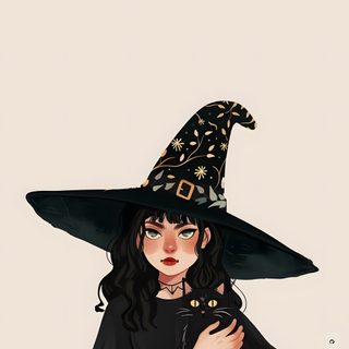 a woman in a witches costume holding a cat and wearing a witch's hat Halloween Girl Aesthetic Cute Witchy, Witchy Phone, Witch Aesthetic Phone, For Witches, antique white