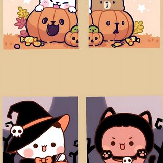 three pictures of cats and pumpkins with caption that says,'i love you so much ' Matching Halloween For Besties Halloween Bff, Halloween Duo, Cute Halloween Bff, burlywood
