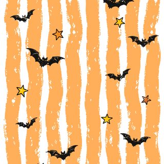 bats and stars on an orange striped background Halloween Loving Llamas - Grey Stripes Halloween Backgrounds, Halloween, Halloween Digital, sandy brown