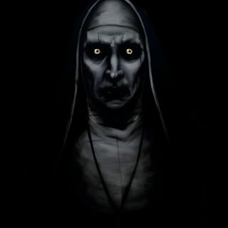 a man in the dark with his face painted black and glowing yellow, wearing a nun costume Lock Screen Iphone Scary Halloween Horror Scary Hd, Horror Ghost Images, Horror Hd, Zombie, black