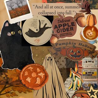 a collage of halloween related items including pumpkins, cats and other things that are all over the place Nostalgic Halloween Iphone Autumn Phone, Future, Words, Holiday, Pretty Phone, Phone Patterns, sienna
