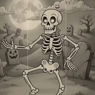 a skeleton dancing in front of a full moon with spooky clouds and tombstones Halloween Dancing Skeleton After Effect Tutorial, dim gray