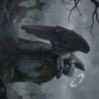 an image of a demon with wings in the sky Gothic Halloween All Gray Grey By Angel Cemetery Hd, Graveyard Hd, Gothic Hd,