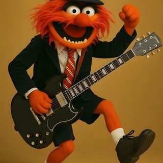 the muppet is playing an electric guitar Muppets Halloween Muppet Animal, Rocker Muppet, Angry Eagle Muppet, Muppets Rock Band, Animal Muppets, sienna