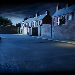 an empty street at night with no cars on the road and dark clouds in the sky Wallace And Gromit Halloween Background Wallace And Gromit Curse Of The Wererabbit, Wallace And Gromit Curse Of The Were Rabbit Woman, Wallace And Gromit Background, dark slate gray