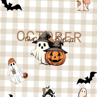 halloween wallpaper with pumpkins and ghostes Aesthetic Iphone Aesthetic Halloween Iphone Aesthetic Halloween, Cute Halloween Backgrounds Aesthetic, October Backgrounds, antique white