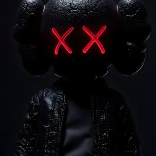a black teddy bear with red lights on it's face and two hands in front of its head Halloween Kaws Iphone 18, For Iphone Xr, I Phone 16 Pro, Cool Dark Iphone, High Resolution Iphone, black