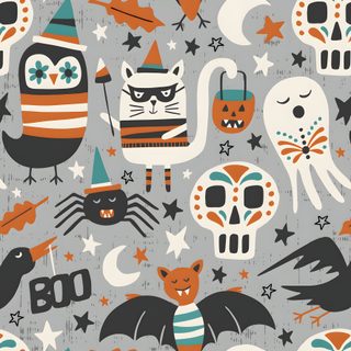 an image of halloween themed wallpaper with cats and bats Halloween Cats Bats Owls Spiders Sm Bats Phone, Bat Themed, Spooky Cat Background, dark gray