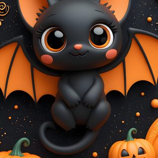 a black cat sitting on top of a table next to pumpkins and spider web Hello Halloween Cute Halloween Screen Savers, Cute Halloween Backgrounds, Cute Halloween Iphone, dark slate gray