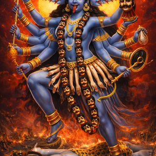 an image of the hindu god sitting on fire with his arms outstretched in front of him Halloween Kali 2 Kali Images, Hindu God Kali Images, Lord Kali, Kali Mata Hd Images, Kali Hd, saddle brown