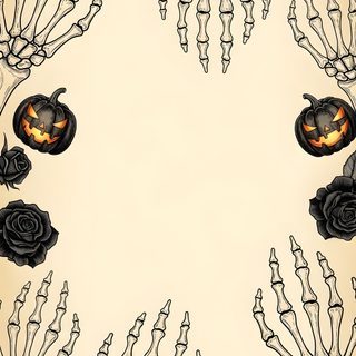 halloween pumpkins and roses arranged in the shape of a circle on a beige background Aesthetic Halloween Elements Book Background, Halloween Backgrounds, Halloween, Journal Paper, bisque