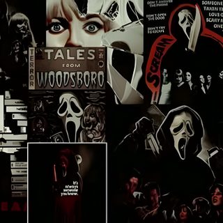 the scream movie poster is shown in red and black Scream Edgy Aesthetic Halloween Horror For Computer, Ghostface Aesthetic Laptop, Ghost Face Laptop, black