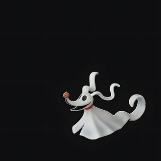 a white ghost flying through the air on a black background Zero Halloween Zero From Nightmare Before Christmas, Jack And Zero, Zero Nightmare Before Christmas, black