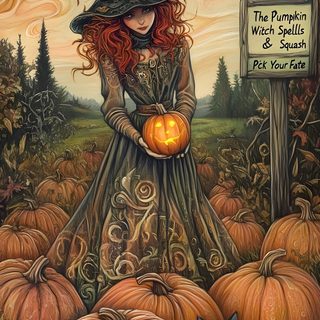a painting of a woman holding a pumpkin Pagan Halloween Harvest Witch, Samhain, Vintage Pumpkin And Cat Art, Witchy Thanksgiving, Autumn Witch, sienna