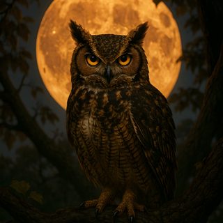 an owl sitting on a tree branch in front of a full moon with its eyes wide open Halloween Owl Hd Owl With Moon Background, Devil Owl, Pictures Of Owls, Crow And Owl, Owl Image, black
