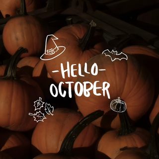 there are many pumpkins that have been placed together Halloween Hello October October Aesthetic Spooky, Halloween Hello October, Hellp October, black
