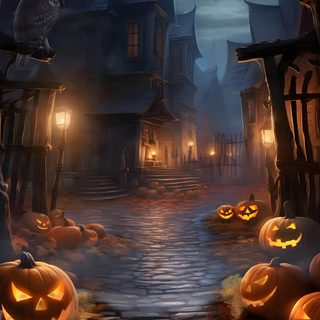 a halloween scene with pumpkins and an owl Free Animated Halloween Happy Halloween Gif, Halloween Live, Halloween Entryway, Eerie Places, dark slate gray