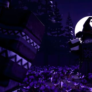 an animated image of a woman standing in the middle of a field with purple flowers Forsaken Halloween Azure Banner, Forsaken Bg, Bassie Banner, Forsaken Background, Two Time Widget, black