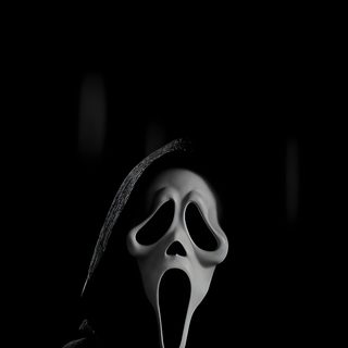 a person wearing a ghost mask in the dark Halloween Scary Scream black