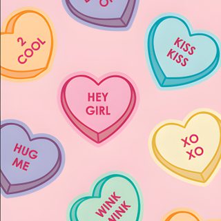 many hearts with different words on them Halloween Conversation Hearts Conversation Heart Background, Cute Conversation Hearts, Conversation Hearts On Candy, pink
