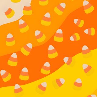 an orange and yellow background with candy corn Halloween Candy Corn Candy Halloween, Candy Corn Background Aesthetic, Aesthetic Halloween Decorations, orange