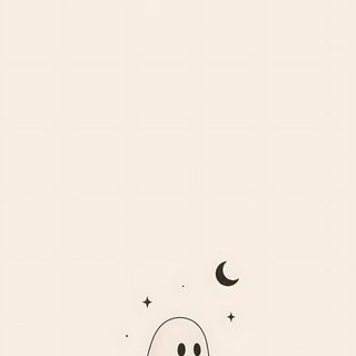a ghost with a pumpkin in its mouth Minimalist Halloween Iphone linen