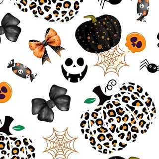 a halloween themed wallpaper with pumpkins, bats and spider webs on it Halloween Leopard Print Halloween Iphone Backgrounds, Halloween Backgrounds, Halloween Cute, snow