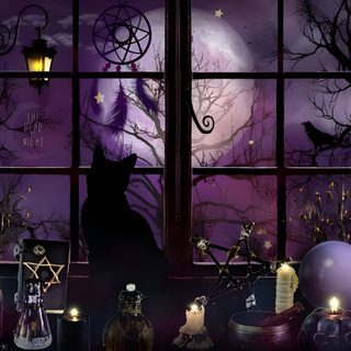 Full Moon Spooky Scene, Wiccan Wallpaper, Nighttime Dollhouse Scene, Goth Aesthetic Wallpaper, Alice In Wonderland Cat Scene, Facebook Background, Thomas Kinkade Music Box With Lights, Cat Noises, Witch Wallpaper Purple Halloween Laptop Full Moon Spooky Scene, Wiccan, Nighttime Dollhouse Scene, Goth Aesthetic, black