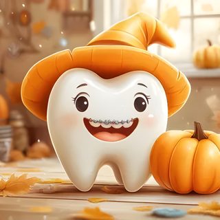 ↑↑↑ Larger size on website 🔸 Here's a description of the image:  A charming illustration depicts a cartoon tooth wearing an orang Dental Braces, Cute Tooth, Autumn Illustration, Warm Autumn, Braces, Bright Orange, Vibrant Orange, Autumn Leaves, Cartoon Styles Dental Halloween Desktop Dental Braces, Cute Tooth, Autumn Illustration, Warm Autumn, Braces, peru