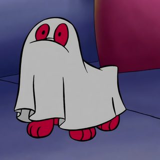 a cartoon character in a ghost costume Clifford Halloween Halloween, Clifford Dog, Clifford 2019, Bart Simpson, Clifford 2003, dark slate blue