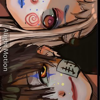 two girls with painted faces are looking at the camera Tbhk Halloween Fanarts Anime, Ideen Fürs Zeichnen, Sketchbook Art Inspiration, Otaku Anime, dark olive green