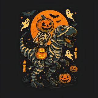 a skeleton riding a dinosaur holding a pumpkin Halloween Dinosaur Hd Dinosaur Halloween, Dinosaur Halloween Gif, Halloween Dinosaur, black