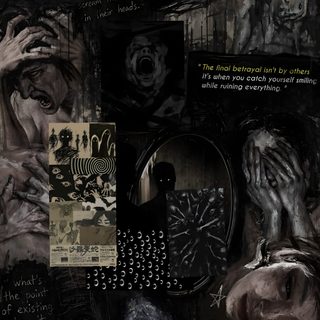 a collage of images with words written on them and faces in different colors, shapes and sizes Lockscreen Grunge Edgy Aesthetic Halloween Aesthetic Dark Iphone, Dark Character, Creepy Beautiful, black