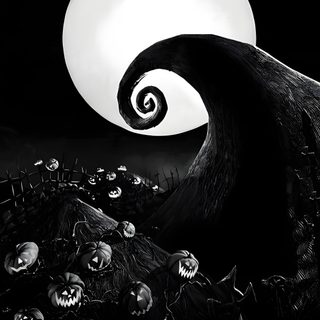 a black and white image of a halloween scene Black And While Halloween black