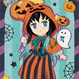 an anime character in a halloween costume Halloween Muichiro Muichiro Halloween, Demon Slayer Halloween Icons, Muichiro Halloween Icon, gray