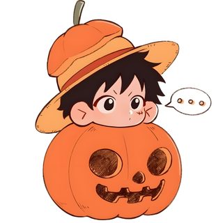 Luffy Halloween white