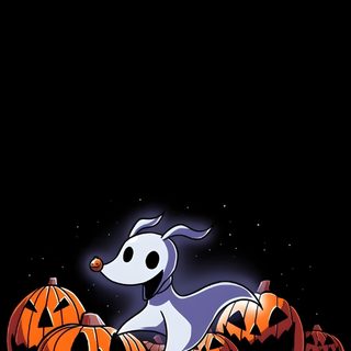 a cartoon dog sitting on top of pumpkins in the dark with jack - o'- lanterns Cute Halloween Jack Skellington Spooky Halloween Backgrounds, Cute Halloween Nightmare Before Christmas, Halloween Iphone Nightmare Before Christmas, black