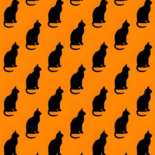 black cat silhouettes on an orange background Halloween Cat Stripes Halloween Cat Background Images, Halloween Black Cat Background, Halloween Cat Background, dark orange