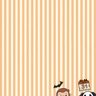 an image of a halloween card with monkeys and pumpkins Curious George Halloween Cute Summer, navajo white