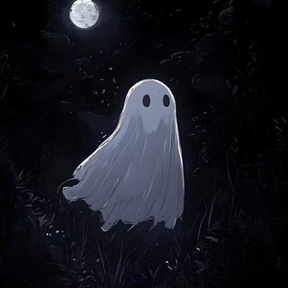 a ghost is standing in the grass at night Spooky Halloween Ghost 4k Ghost, Ghost Aesthetic, Spooky Thing, Ghost Theme, Iphone Ghost, black