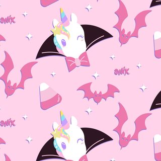 a pink and black bat pattern with white stars on the top, and an unicorn's head in the middle Halloween Unicorn Halloween Unicorn, Unicorn, Unicorn Halloween, Halloween, misty rose