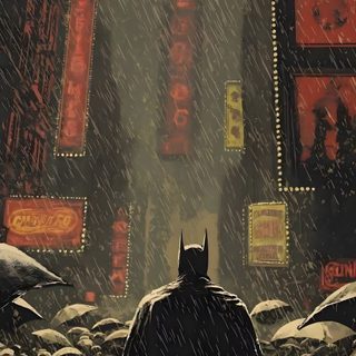 the dark knight rises in batman's new york city at night, as it rains Batman Halloween Iphone Batman Iphone, All The Batmans, Batman Iphone Comics, Batman Rain, dark slate gray