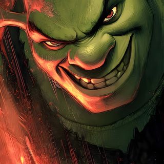 an illustration of a green man in the rain with fire coming out of his mouth Halloween Shrek Shrek Art, Shrek, Thor, dark slate gray