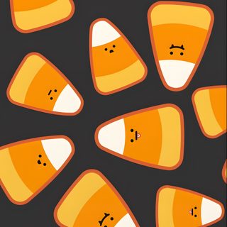an orange and white pattern on a black background Candy Corn Halloween Fall Doodle Black Halloween Cute, Vintage Notebook, Holiday, chocolate