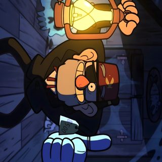 an animated image of a man flying through the air with a light on his head Gravity Falls Halloween Gravity Falls Laptop, Gravity Falls Ipad, Gravity Falls Background, dark slate gray