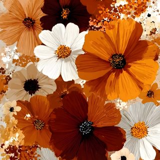 an orange and white flower pattern is shown in this image, it appears to be very colorful Halloween Floral Aesthetic chocolate