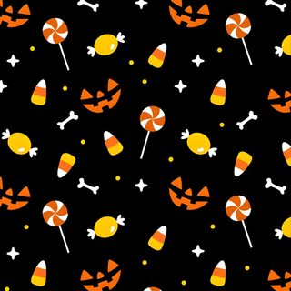 a black background with orange and white candy canes Halloween Candy Corn Cute Halloween Candy Illustration, Black Halloween Background, Diy Halloween Decor Inspiration,