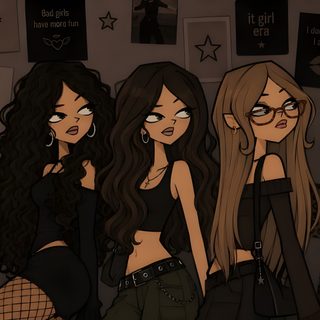 that one group Trio Pfp, Trio Girls, Boho Art Painting, Games Images, Black Aesthetic Wallpaper, Doodle Art Designs, Cartoon Profile Pics, Boho Art, Profile Photo Trio Halloween Trio Pfp, Trio Girls, Boho Art Painting, Games Images, Black Aesthetic,