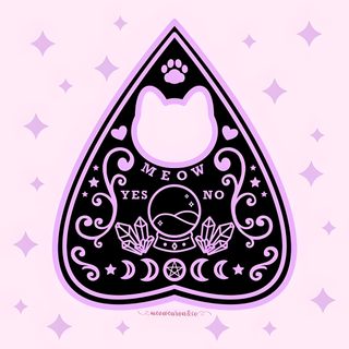 Planchette Wallpaper, Kawaii Gothic, Witch Planchette Wallpaper, Halloween Planchette Drawing, Planchette Art, Planchette Drawing, Planchette Illustration, Planchette Design, Cat Planchette Tattoo Halloween Planchette Planchette, Kawaii Gothic, Witch Planchette, Halloween Planchette Drawing, lavender blush